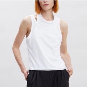 THE FRANKIE SHOP Double Layer Nev Asymmetrical Neck Tank Top White Medium